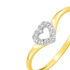 Bague Femme EDORA OR 375/1000 Oxyde de Zirconium