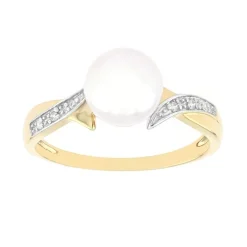 Bague Femme EDORA OR 750/1000 Perle et Diamants