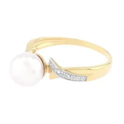 Bague Femme EDORA OR 750/1000 Perle et Diamants