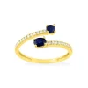 Bague Femme EDORA OR 375/1000 Saphir Oxydes de Zirconium