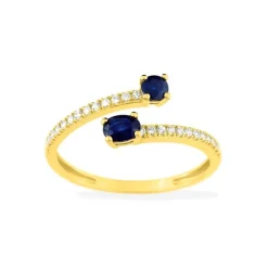 Bague Femme EDORA OR 375/1000 Saphir Oxydes de Zirconium