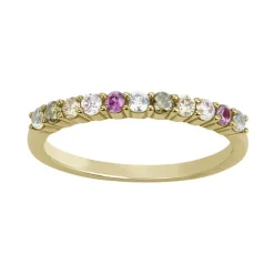 bague femme edora plaqué or et oxydes multicolores
