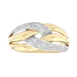 Bague Femme EDORA OR 375/1000 Bicolore Diamant