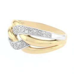 Bague Femme EDORA OR 375/1000 Bicolore Diamant