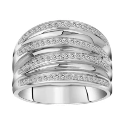 bague femme empierrée EDORA ARGENT 925/1000 et Oxydes
