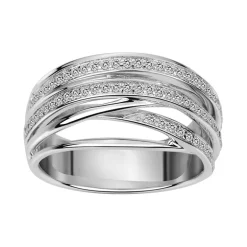 bague femme empierrée EDORA ARGENT 925/1000 et Oxydes