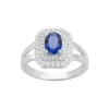 Bague Femme Entourage EDORA ARGENT 925/1000 et Spinelle bleue EDO70100647
