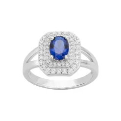 Bague Femme Entourage EDORA ARGENT 925/1000 et Spinelle bleue EDO70100647