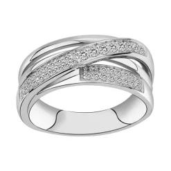 Bague femme entrelacé EDORA ARGENT 925/1000 et Oxydes