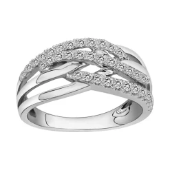Bague femme entrelacé EDORA ARGENT 925/1000 et Oxydes