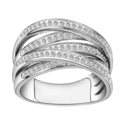 Bague Femme Entrelacée ARGENT 925/1000 et Oxydes
