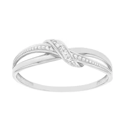 bague femme entrelacée EDORA OR 375/1000 blanc et diamants