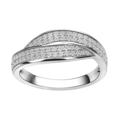 Bague femme entrelacée EDORA ARGENT 925/1000 et Oxydes