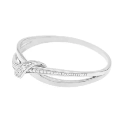 bague femme entrelacée EDORA OR 375/1000 blanc et diamants