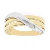 Bague femme entrelacée OR 375/1000 bicolore