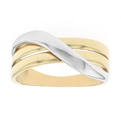 Bague femme entrelacée OR 375/1000 bicolore