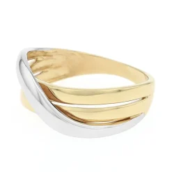 Bague femme entrelacée OR 375/1000 bicolore