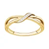 Bague Femme Entrelacée PLAQUE OR Jaune et Oxydes
