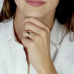 Bague Femme Estampée EDORA OR 750/1000 Jaune