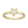 Bague Femme Etoile EDORA PLAQUE OR et Oxydes