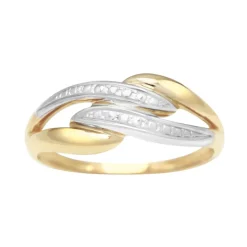Bague Femme Fantaisie EDORA OR 750/1000 Bicolore