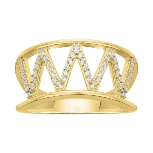 bague femme fantaisie EDORA PLAQUE OR et oxydes
