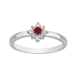 Bague Femme Fleur EDORA ARGENT 925/1000 et Spinelles EDO70100867