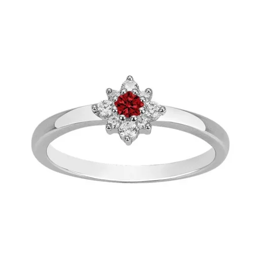 Bague Femme Fleur EDORA ARGENT 925/1000 et Spinelles EDO70100867