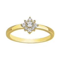 bague femme fleur EDORA PLAQUE OR et oxydes