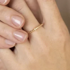 Bague Femme Funambule La Garçonne Plaqué OR et diamant