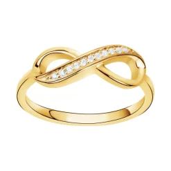 Bague Femme Infini PLAQUE OR Jaune et Oxydes