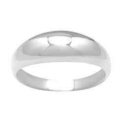 Bague Femme Jonc Bombé OR 750/1000 Blanc