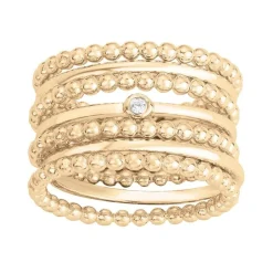 Bague Femme LA GARÇONNE MA SEMAINE PERLÉE Plaqué Or Diamant
