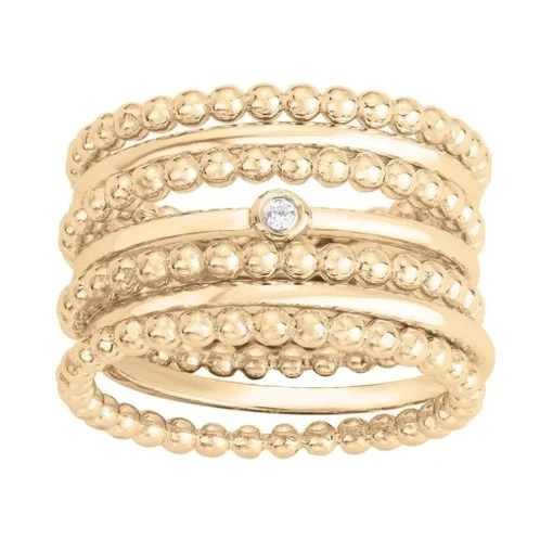 Bague Femme LA GARÇONNE MA SEMAINE PERLÉE Plaqué Or Diamant