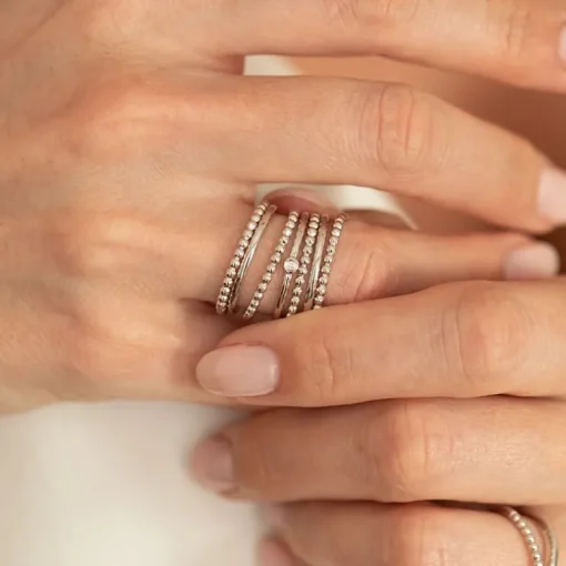 Bague Femme LA GARÇONNE MA SEMAINE PERLÉE Argent 925/1000 Diamant