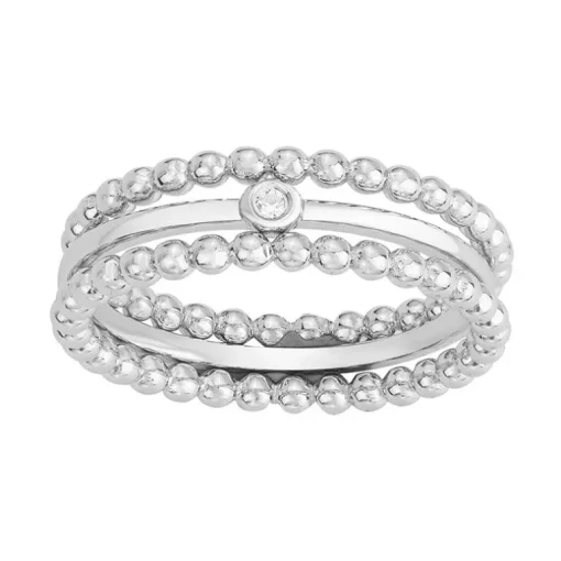 Bague Femme LA GARÇONNE PETITE SEMAINE PERLÉE Argent 925/1000 Diamant