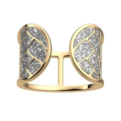 Bague Femme LES CADETTES TRESSE LAQUÉ ARGENT Laiton Doré