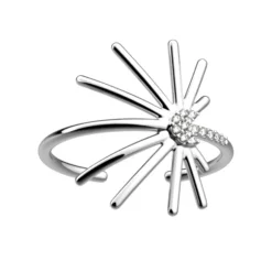 Bague Femme LES CADETTES PALMIFLORE Laiton Argenté