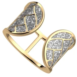 Bague Femme LES CADETTES TRESSE LAQUÉ ARGENT Laiton Doré