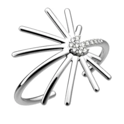 Bague Femme LES CADETTES PALMIFLORE Laiton Argenté