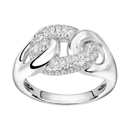 bague femme liens EDORA ARGENT 925/1000 et Oxydes