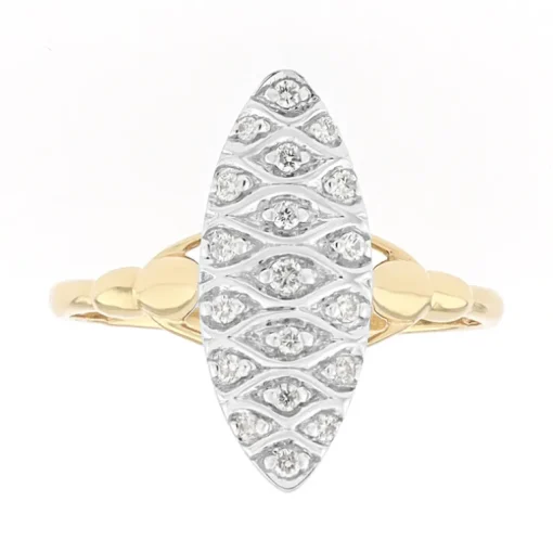 Bague Femme Marquise EDORA OR 375/1000 Bicolore Diamant