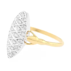 Bague Femme Marquise EDORA OR 375/1000 Bicolore Diamant