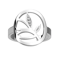 Bague Femme 16mm LES GEORGETTES ARBRE DE VIE Laiton Argenté