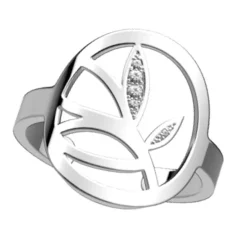 Bague Femme 16mm LES GEORGETTES ARBRE DE VIE Laiton Argenté