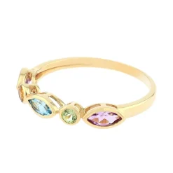 Bague Femme Multi-pierre OR 375/1000 Jaune et Pierres Fines