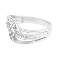 Bague Femme Multi-pierres OR 375/1000 Blanc et Oxydes