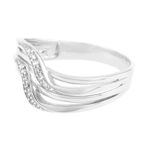 Bague Femme Multi-pierres OR 375/1000 Blanc et Oxydes