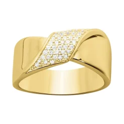 bague femme noeud EDORA PLAQUE OR et oxydes
