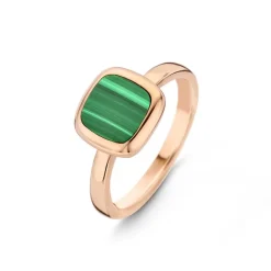 Bague Femme ONE MORE Pantelleria OR 750/1000 Rose avec Malachite
